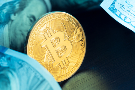 bitcoin and dollarの写真素材