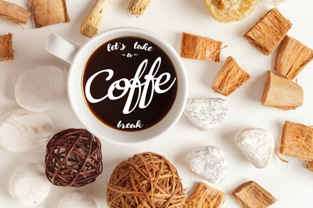 Coffee cup with neutral patternの写真素材