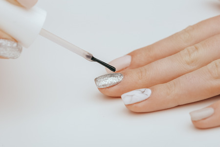 Painting nailsの写真素材