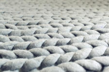 Grey knit giant plaidの写真素材