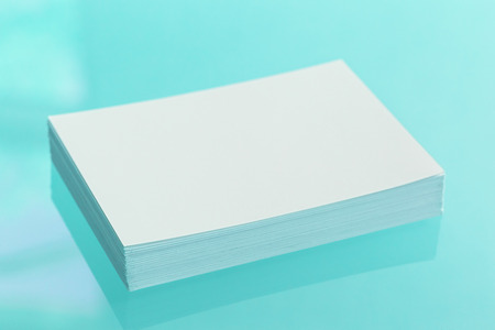 bunch of blank business cardsの写真素材