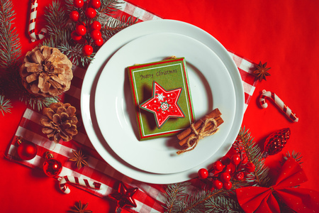 Christmas table place setting