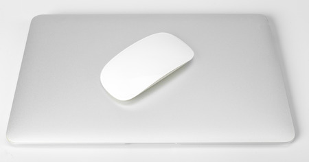 laptop isolated on whiteの写真素材