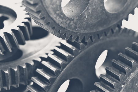 Close-up view of stack of gears
