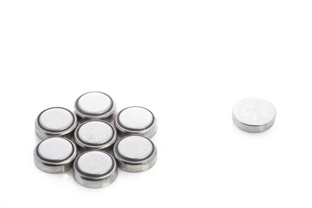 Lithium batteries isolated on whiteの写真素材