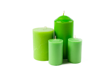 Candles isolated on whiteの写真素材