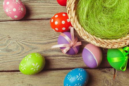 easter background, top view