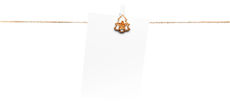 cards on rope, copy spaceの写真素材
