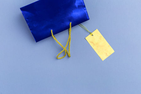 paper shopping bag on colorful backgroundの写真素材