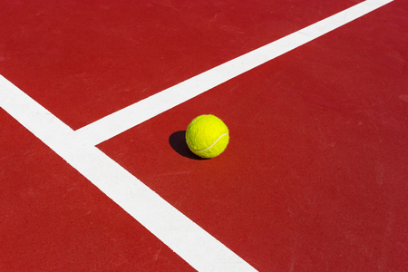 Tennis Balls on the Courtの写真素材