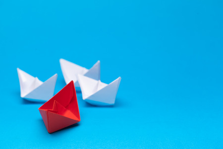 winner red paper ship