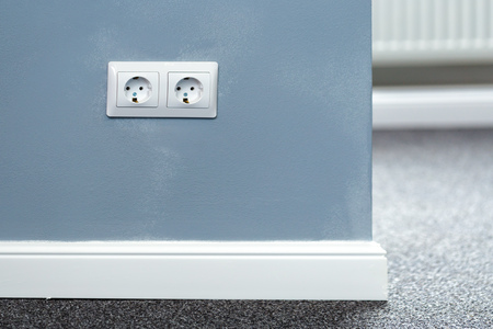 Power socket in concrete wall
