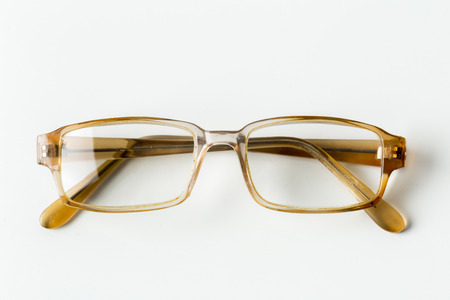 eyeglasses isolated on whiteの写真素材