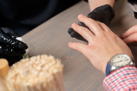 professional manicure for manの写真素材