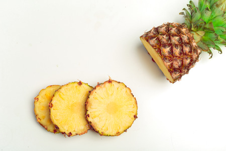 pineapple isolated on whiteの写真素材