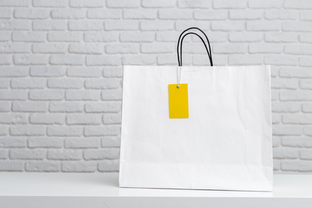 Shopping bags on table