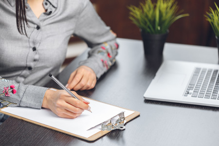 Business woman working in office