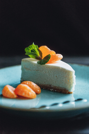 classic cheesecake on the table