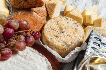 Mix cheese on the tableの写真素材