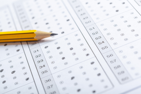 Test score sheet with answers
