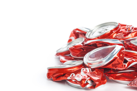Compressed cans isolated on a white background