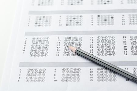 Test score sheet with answersの写真素材