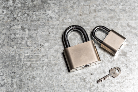 Padlock on the tableの写真素材