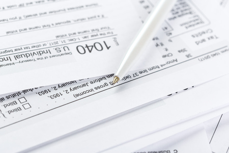 Tax forms, close up