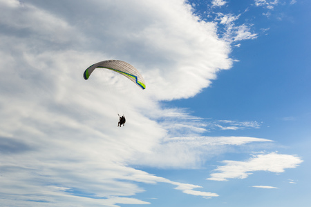 paraplane flying high upの写真素材