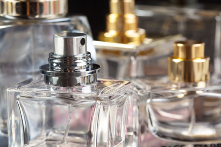 perfume bottle on a dark background