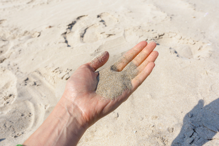 Sand in handの写真素材