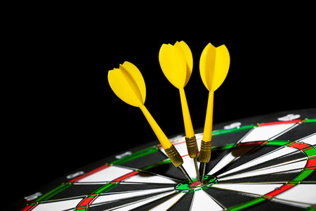 Success hitting target, aim goal achievement concept