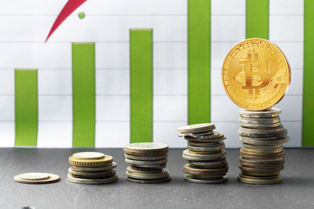 bitcoin crypto currency diagramの写真素材