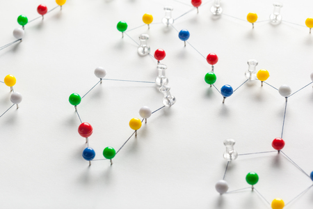 Network with pinsの写真素材