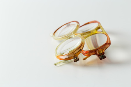 eyeglasses isolated on whiteの写真素材