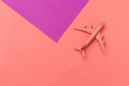 Model plane,airplane on pastel color background.の写真素材