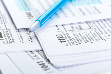 Tax forms, close up