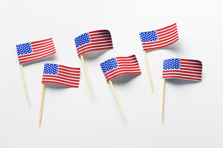 American flag isolated on white