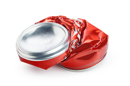 Compressed cans isolated on a white background