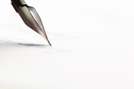 Antique fountain pen writing