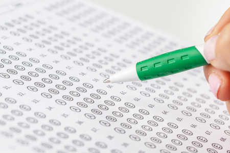 Test score sheet with answersの写真素材