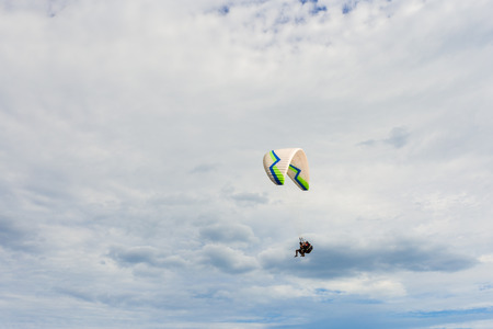 paraplane flying high upの写真素材