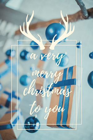 merry Christmas and happy newの写真素材