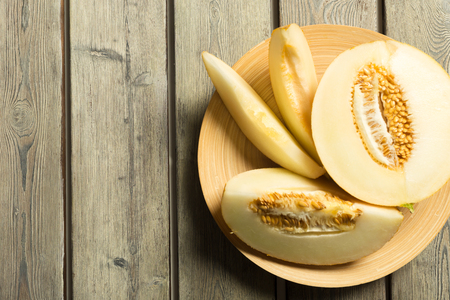 melon on tableの写真素材