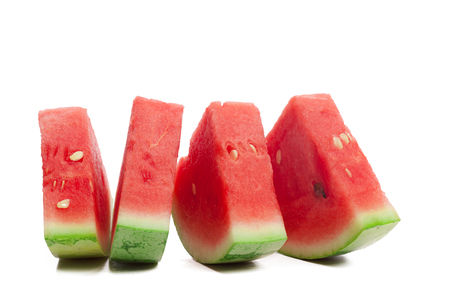 Slice of watermelon on white backgroundの写真素材