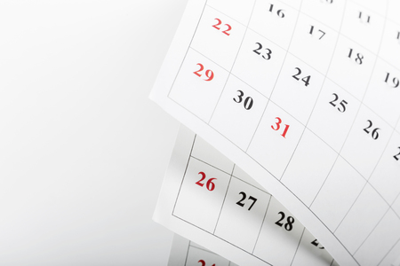 Calendar pages close up business time conceptの写真素材