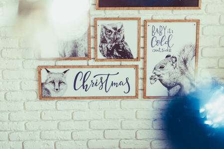Christmas background. Interior room decoratedの写真素材