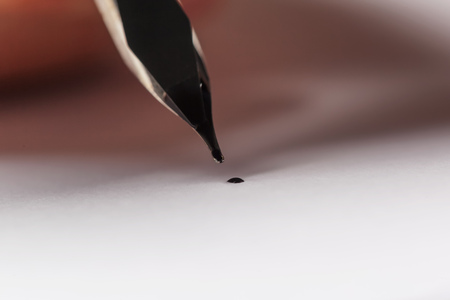 Antique fountain pen writingの写真素材