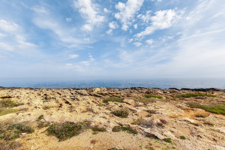 View of a rocky coast in the morningの写真素材