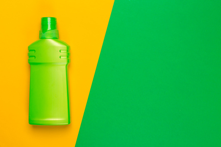 Bright colored shot of a household chemicals plastic container. Top view